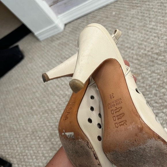 Pakerson heels white bow peep toe size 38 - Picture 8 of 12